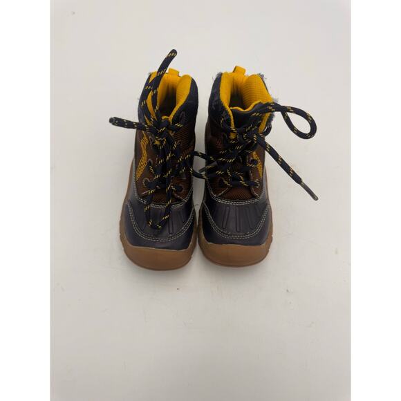 Carter’s Kids Waterproof Winter Boots. Toddler Size 7, Navy/Yellow, Durable - Picture 3 of 5
